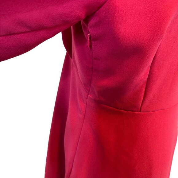 ZARA M Vintage-Inspired Fuchsia Dress Button Front & Long Sleeves - Picture 8 of 15